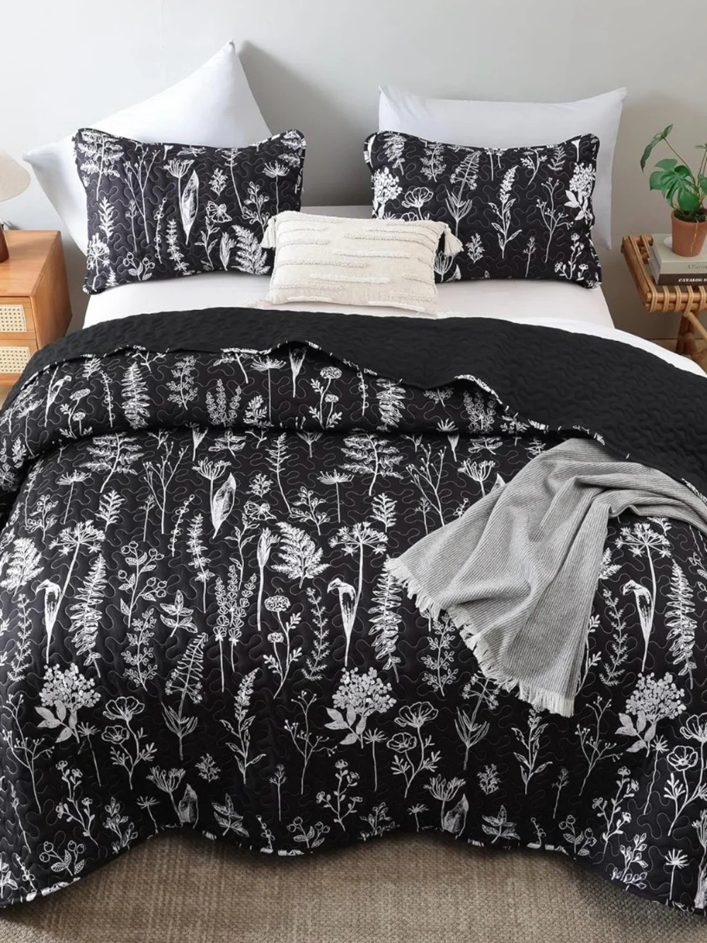 N/A black floral